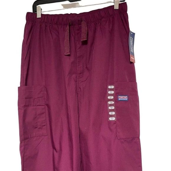 CHEROKEE Scrubs Pants Men's Fit Tall Wine Size M - Picture 2 of 8